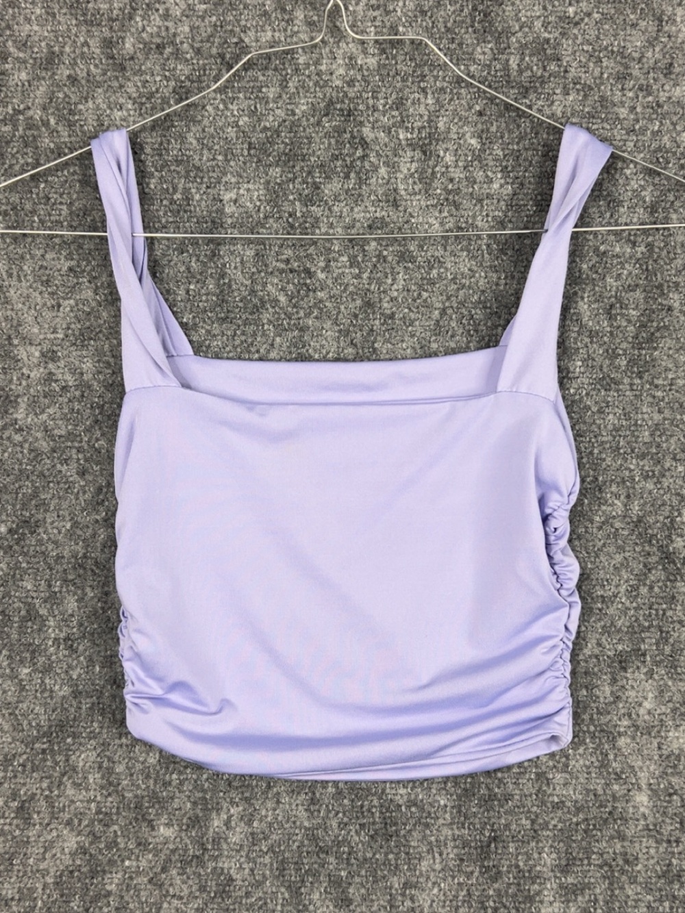 SHEIN Lavender Square Neck Ruched Tank Top - Size XS